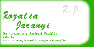 rozalia jaranyi business card