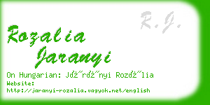 rozalia jaranyi business card